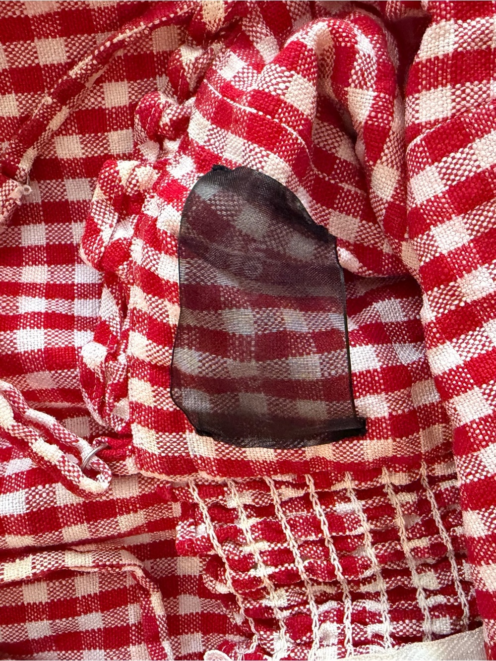 Reformation Red Gingham Spaghetti Strap Mini Dress - Picture 4 of 5